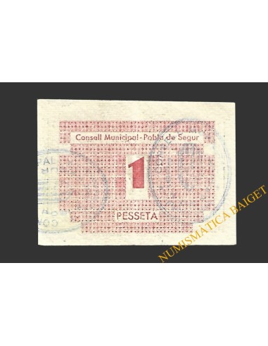 POBLA DE SEGUR, LA  (Lleida). 1 pesseta. 1937, 2ª emissió