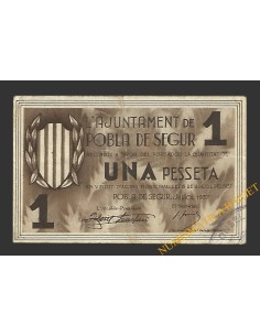 POBLA DE SEGUR, LA  (Lleida). 1 pesseta. 6 de juliol del 1937