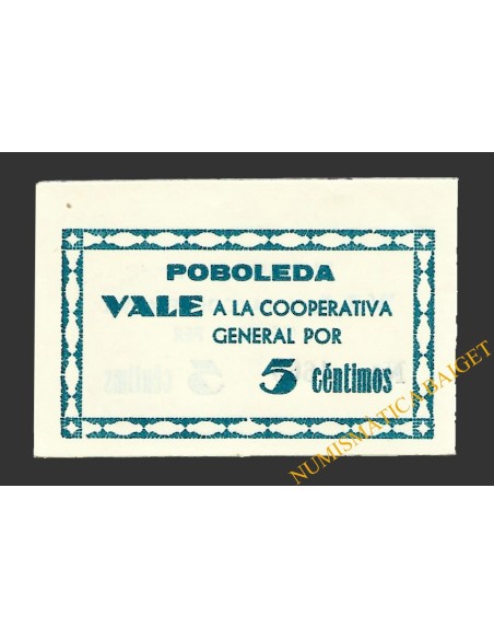 POBOLEDA  (Tarragona). 5 centims. 1937