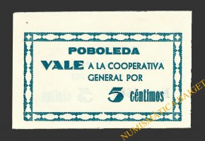 POBOLEDA  (Tarragona). 5 centims. 1937