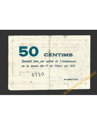 PONT D'ARMENTERA, EL  (Tarragona).50 centims. 17 de Febrero del 1937