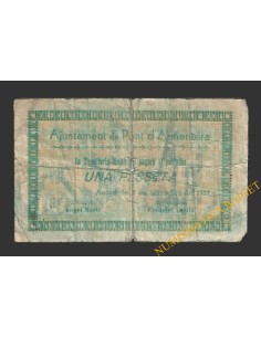 PONT D'ARMENTERA, EL  (Tarragona).1 pesseta. 17 de setembre del 1937 2