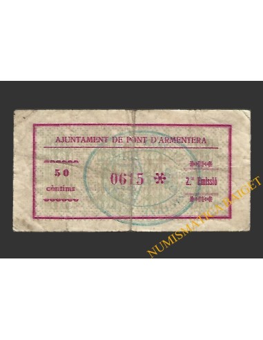 PONT D'ARMENTERA, EL  (Tarragona).50 centims. 17 de setembre del 1937