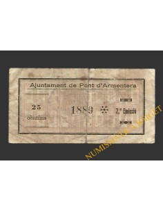 PONT D'ARMENTERA, EL  (Tarragona).25 centims. 17 de setembre del 1937 2