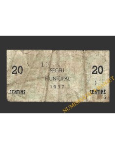 PONT DE SUERT  (Lleida).20 centims. 1937 2