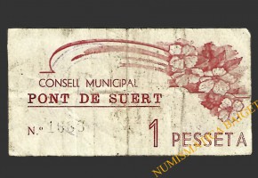 PONT DE SUERT  (Lleida).1 pesseta. 1937