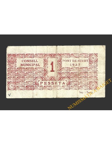 PONT DE SUERT  (Lleida).1 pesseta. 1937