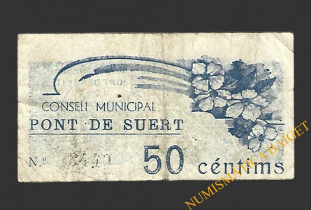 PONT DE SUERT  (Lleida). 50 centims. 1937