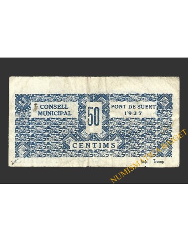 PONT DE SUERT  (Lleida). 50 centims. 1937