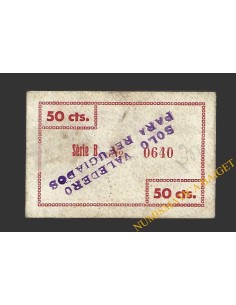 PORRERA (Tarragona). 50 centims. 28 de maig del 1937  (sobrecarga) 2