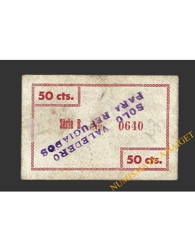 PORRERA (Tarragona). 50 centims. 28 de maig del 1937  (sobrecarga)
