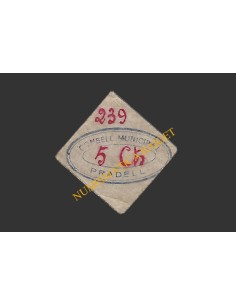 PRADELL DE LA TEIXETA (Tarragona). 5 centims. 1937 