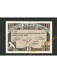 PRAT DEL LLOBREGAT, EL (Barcelona). 10 centims 2 de desembre del 1937 