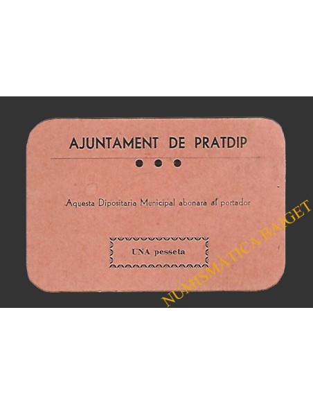 PRATDIP (Tarragona). 1 pesseta 1937 