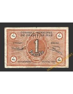 PREMIA DE MAR (Barcelona). 1 pesseta abril del 1937 