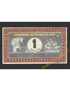 PREMIA DE MAR (Barcelona) 1 pesseta setembre del 1937 