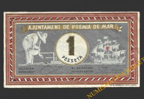 PREMIA DE MAR (Barcelona) 1 pesseta setembre del 1937 