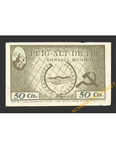 PUIG-ALT DE TER (Girona) 50 centims 19 de març del 1937 