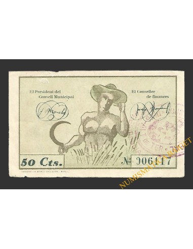 PUIG-ALT DE TER (Girona) 50 centims 19 de març del 1937 