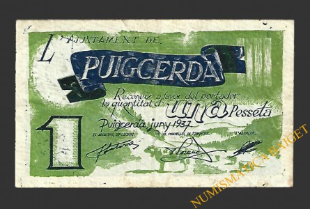 PUIGCERDA (Girona) 1 pesseta juny del 1937 