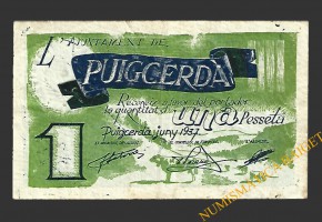 PUIGCERDA (Girona) 1 pesseta juny del 1937 
