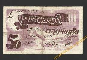 PUIGCERDA (Girona) 50 centims juny del 1937 