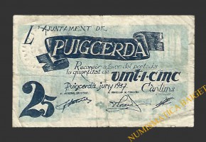 PUIGCERDA (Girona) 25 centims juny del 1937 