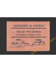 PUIGPELAT (Tarragona) 50 centims 1937 