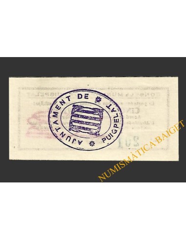 PUIGPELAT (Tarragona) 50 centims 19 de setembre del 1937 