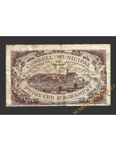 PUIVERD D'AGRAMUNT (Lleida) 1 pesseta 3 de juny del 1937  2