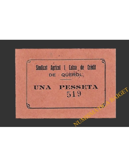 QUEROL (Tarragona) 1 pesseta 1937 