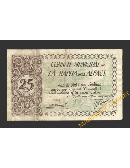 RAPITA DELS ALFACS, LA (Tarragona) 25 centims maig del 1937 