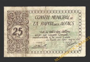 RAPITA DELS ALFACS, LA (Tarragona) 25 centims maig del 1937 