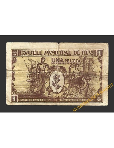 REUS (Tarragona) 1 pesseta 14 d'abril del 1937 B. Galofre