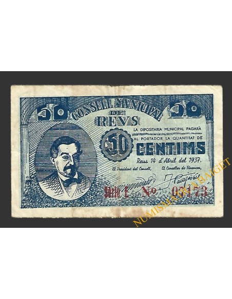 REUS (Tarragona) 50 centims 14 d'abril del 1937 J. Martell