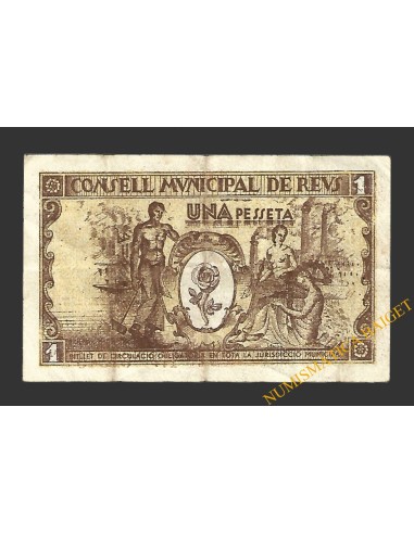 REUS (Tarragona) 1 pesseta 21 de juliol del 1937 B. Galofre