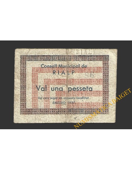 RIALP (Lleida) 1 pesseta 1937 