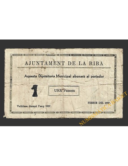RIBA, LA (Tarragona) 1 pesseta febrer del 1937