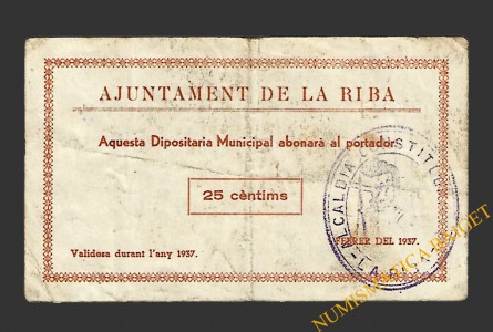 RIBA, LA (Tarragona) 25 centims febrer del 1937