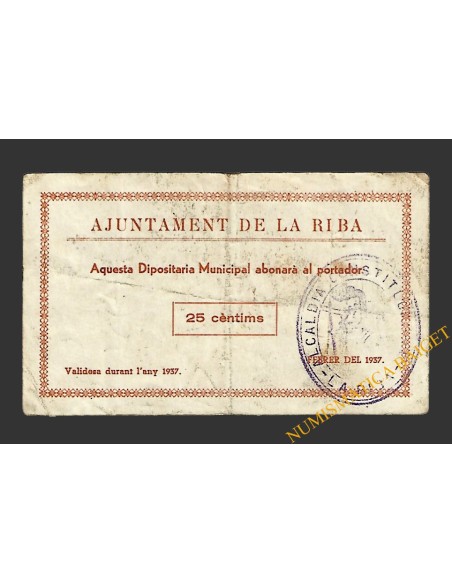 RIBA, LA (Tarragona) 25 centims febrer del 1937