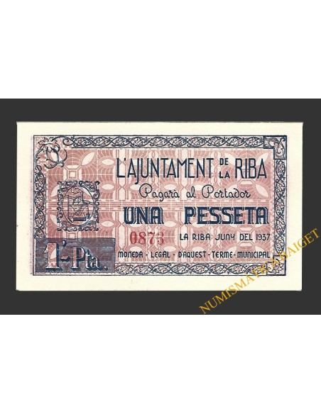 RIBA, LA (Tarragona) 1 pesseta juny del 1937