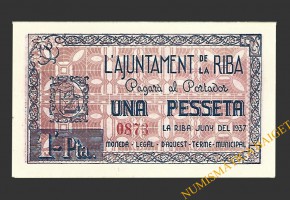 RIBA, LA (Tarragona) 1 pesseta juny del 1937