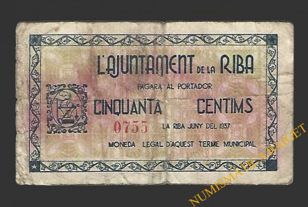 RIBA, LA (Tarragona) 50 centims juny del 1937