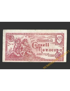 RIBARROJA D'EBRE (Tarragona) 50 centims 1937