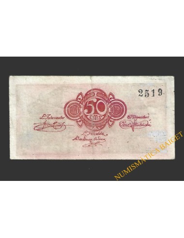 RIBARROJA D'EBRE (Tarragona) 50 centims 1937