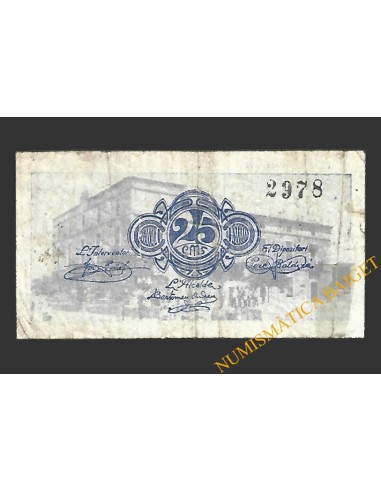 RIBARROJA D'EBRE (Tarragona) 25 centims 1937