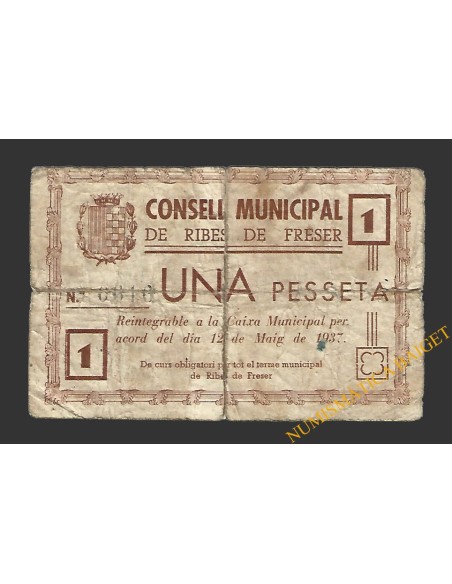 RIBES DE FRESER (Girona)) 1 pesseta 12 de maig del 1937