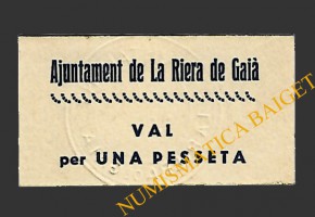 RIERA DE GAIA, LA (Tarragona) 1 pesseta 1937 