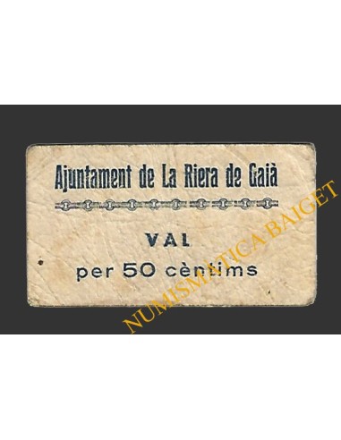RIERA DE GAIA, LA (Tarragona) 50 centims 1937 