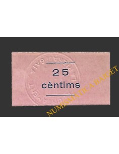 RIERA DE GAIA, LA (Tarragona) 25 centims 1937  2